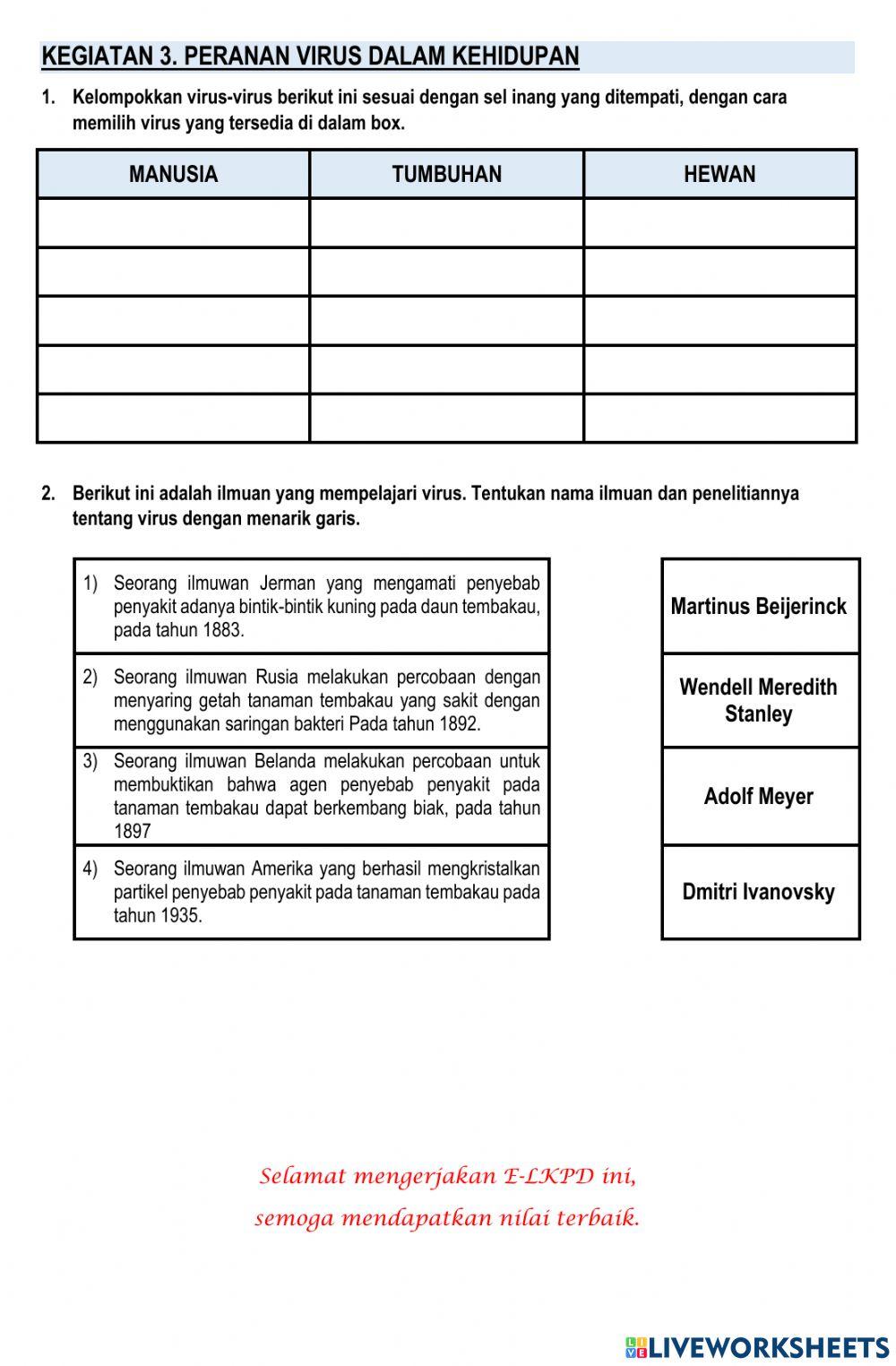 E-lkpd virus kelas x