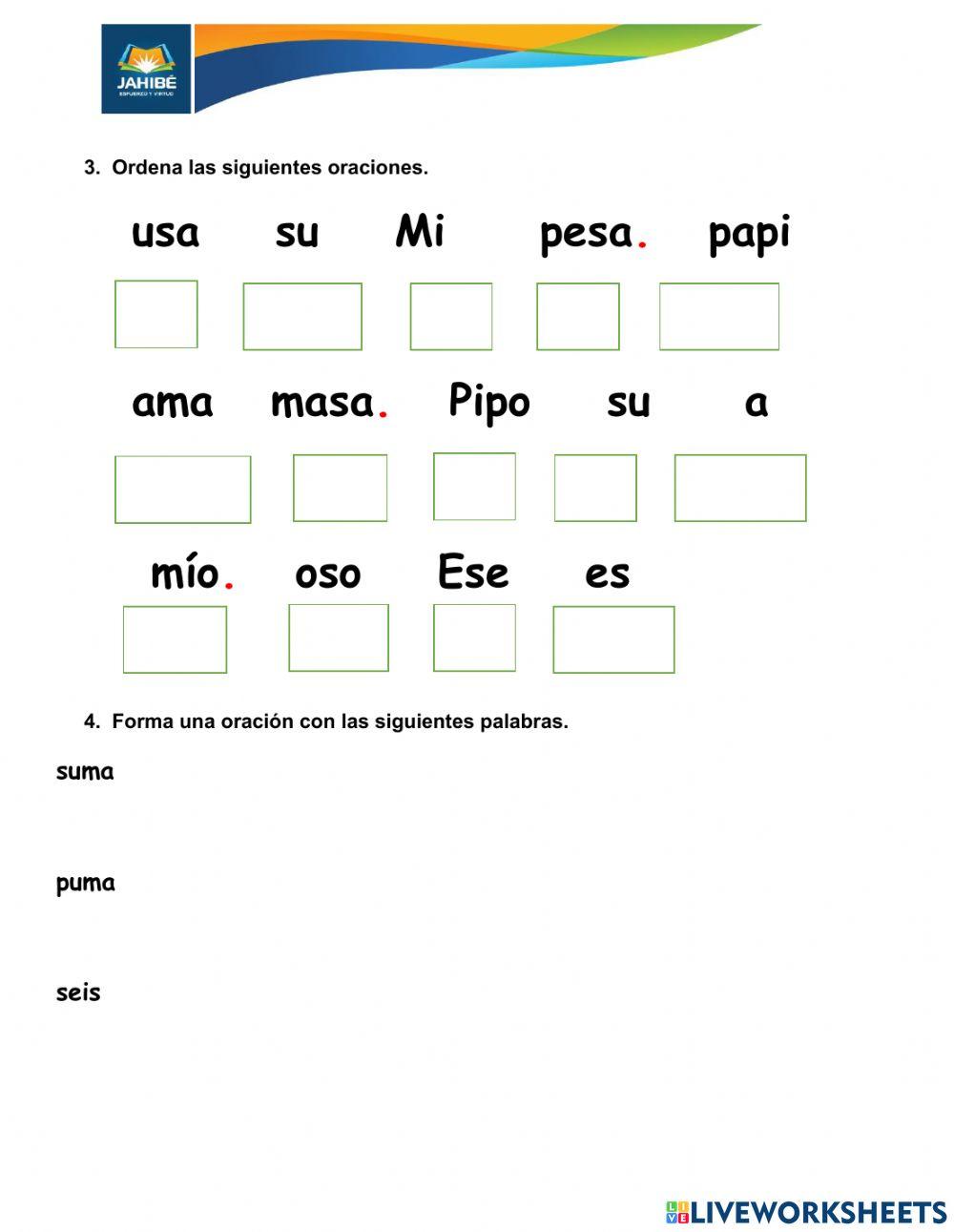 Evaluación 1er Quimestre Expresión oral y escrita