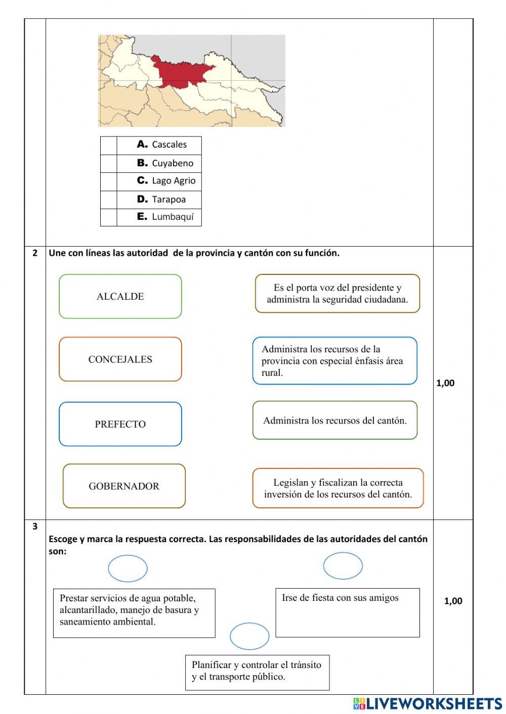 Examen de  estudios sociales