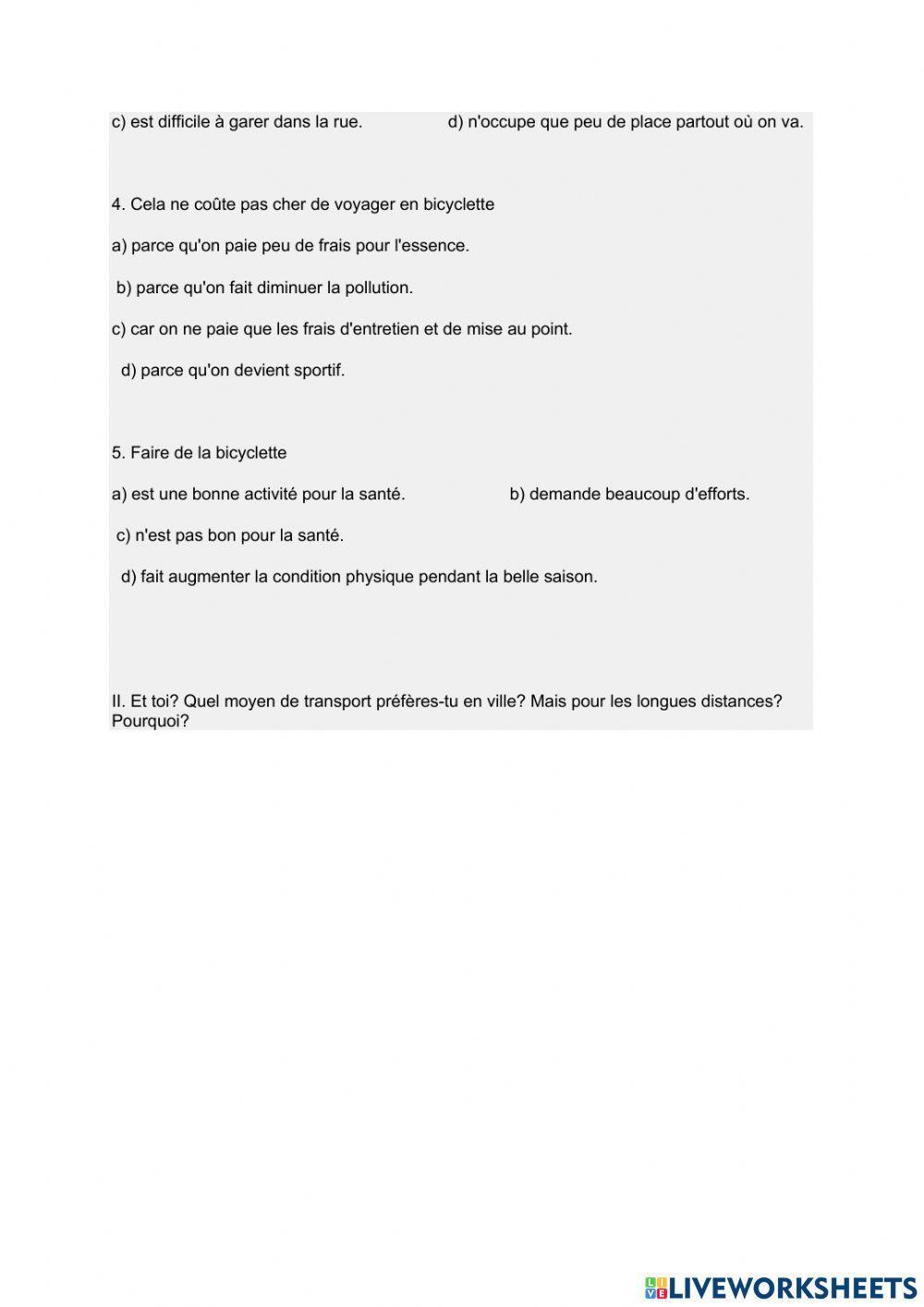 Compréhension écrite A2