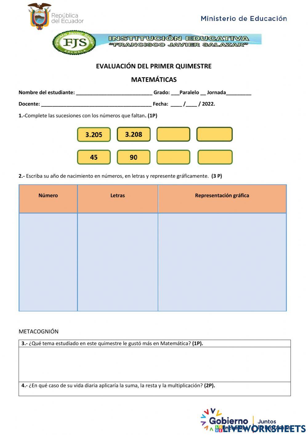Prueba de matematicas