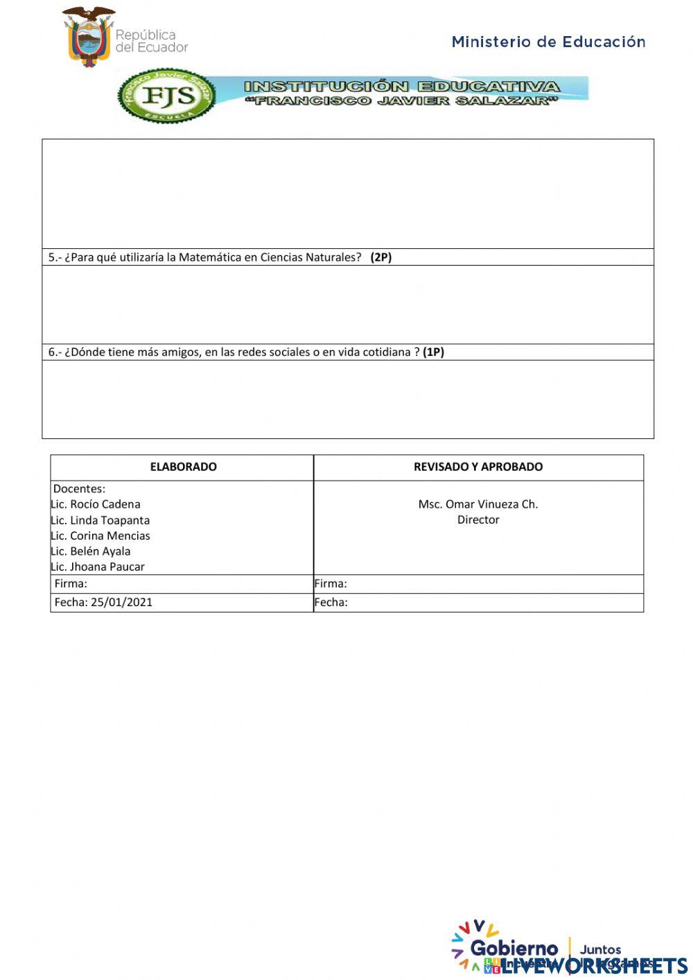 Prueba de matematicas