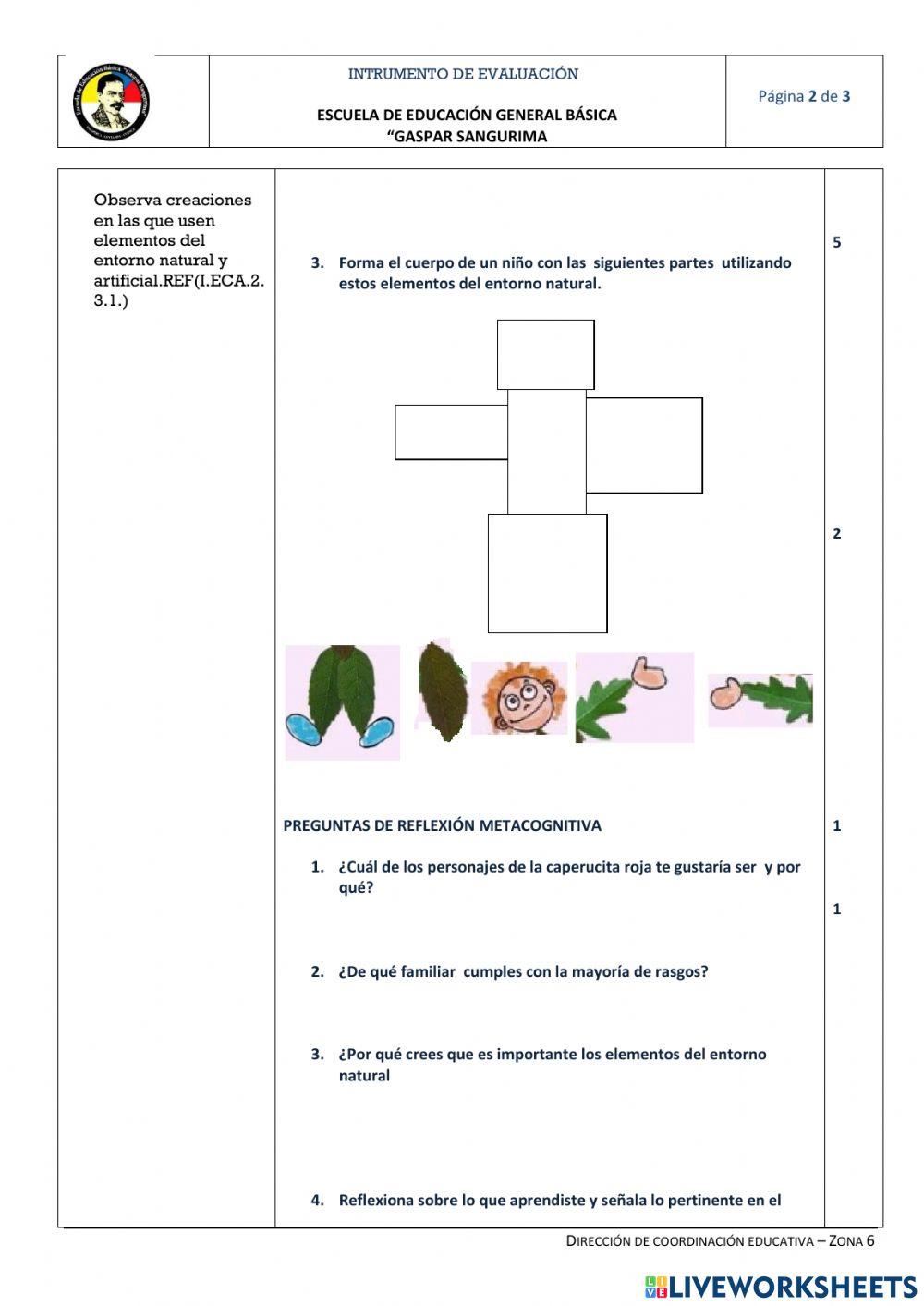 Instrumentos de evaluación del segundo grado