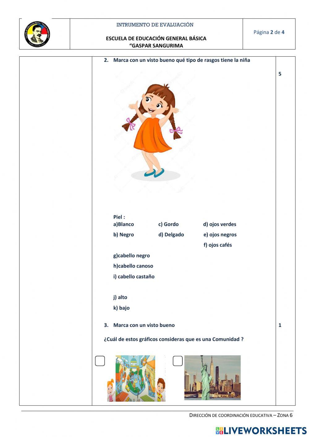 Instrumentos de evaluación de tercero del primer quimestre
