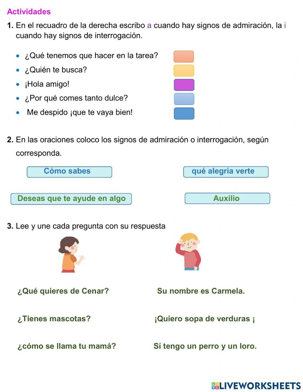 Los signos de Interrogación y Admiración