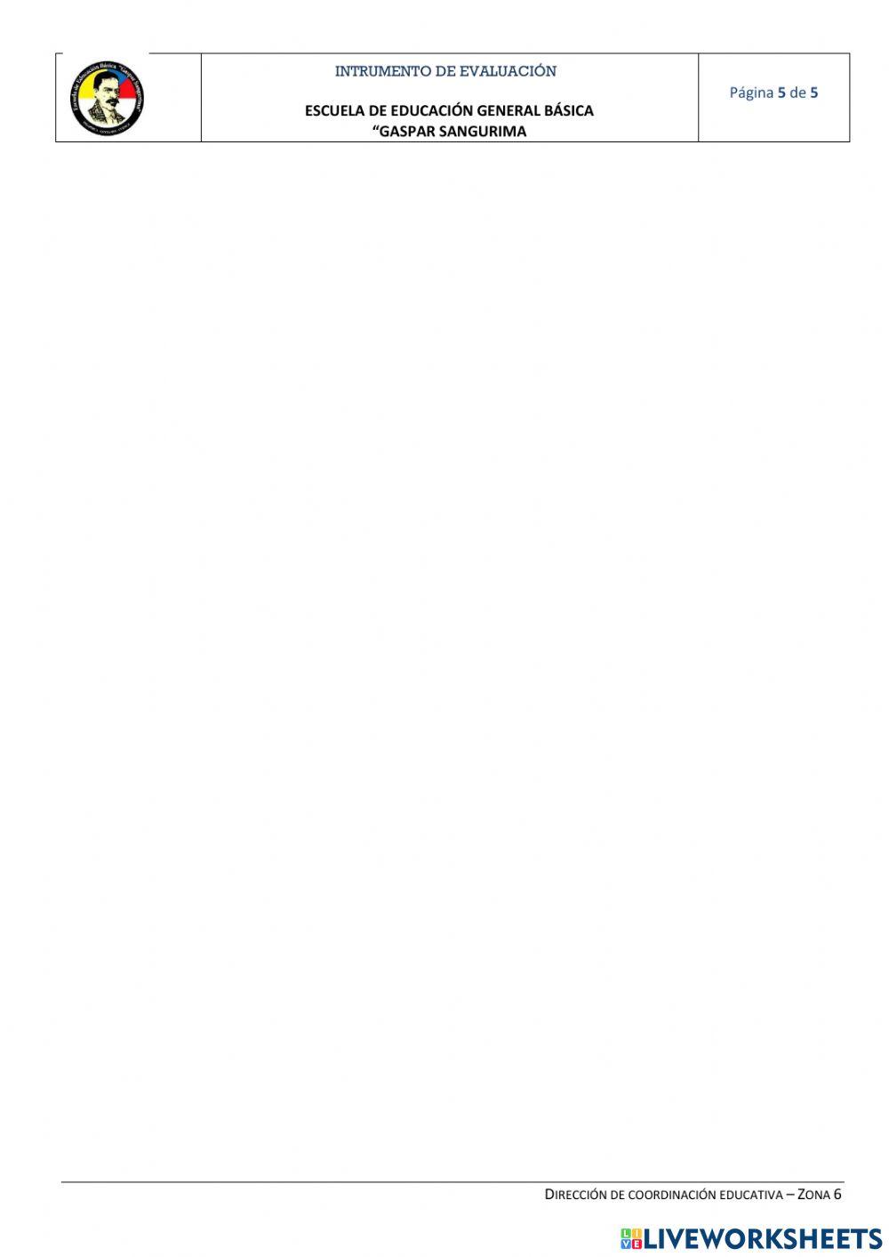 Instrumentos de evaluación de cuarto grado