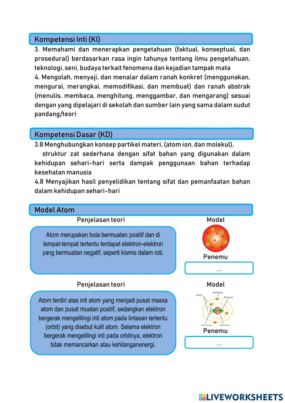 Lkpd partikel penyusun benda