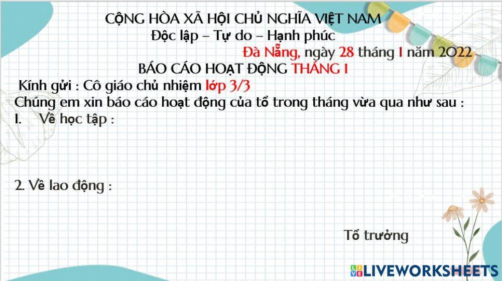 Báo cáo hoạt động