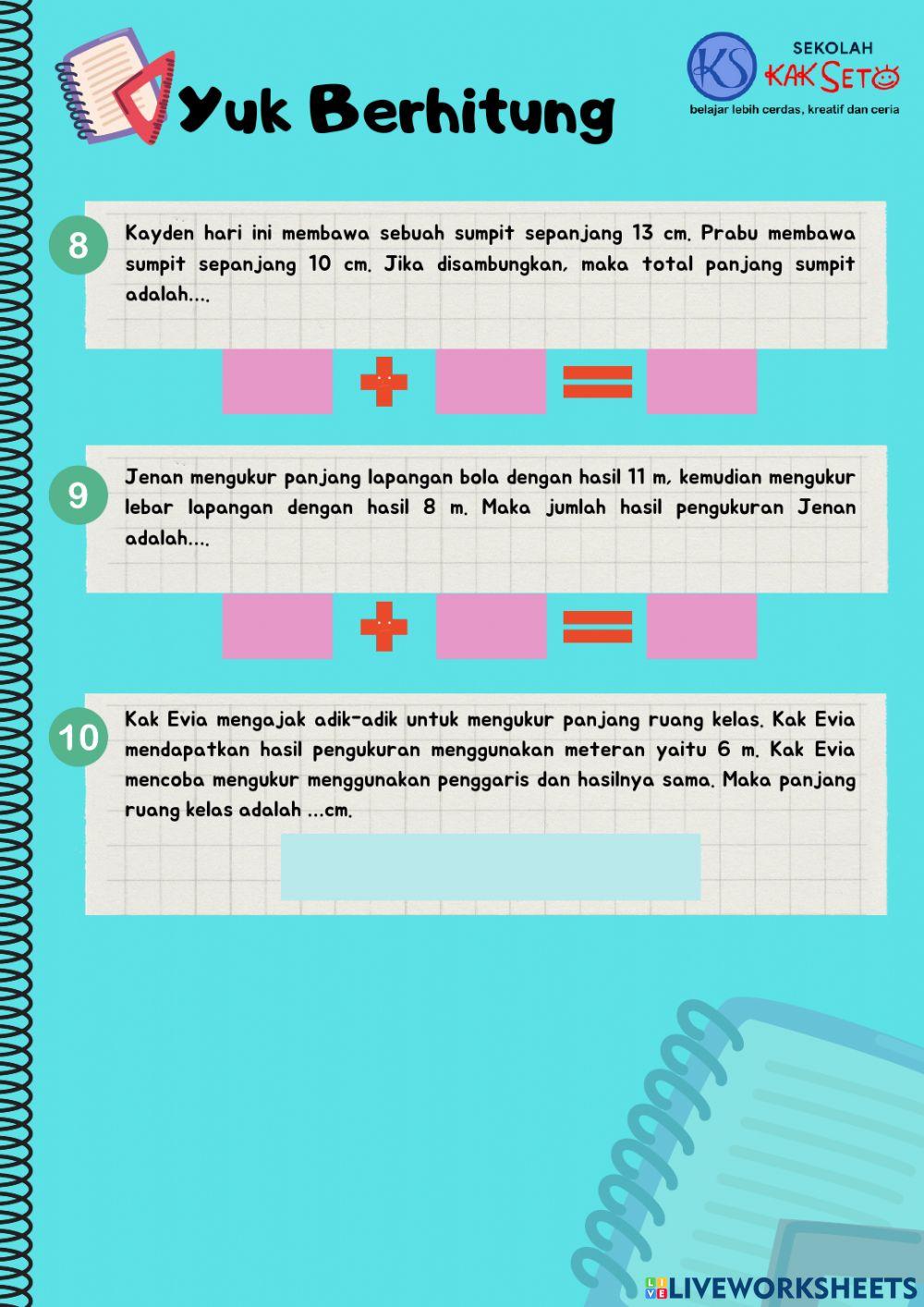 Yuk Berhitung (Penjumlahan dalam Pengukuran)