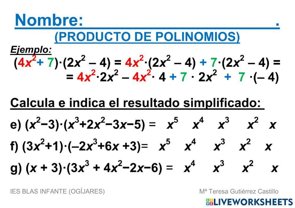 Producto de polinomios