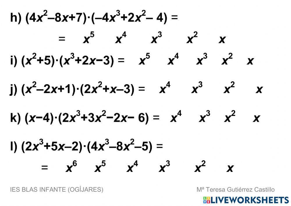 Producto de polinomios