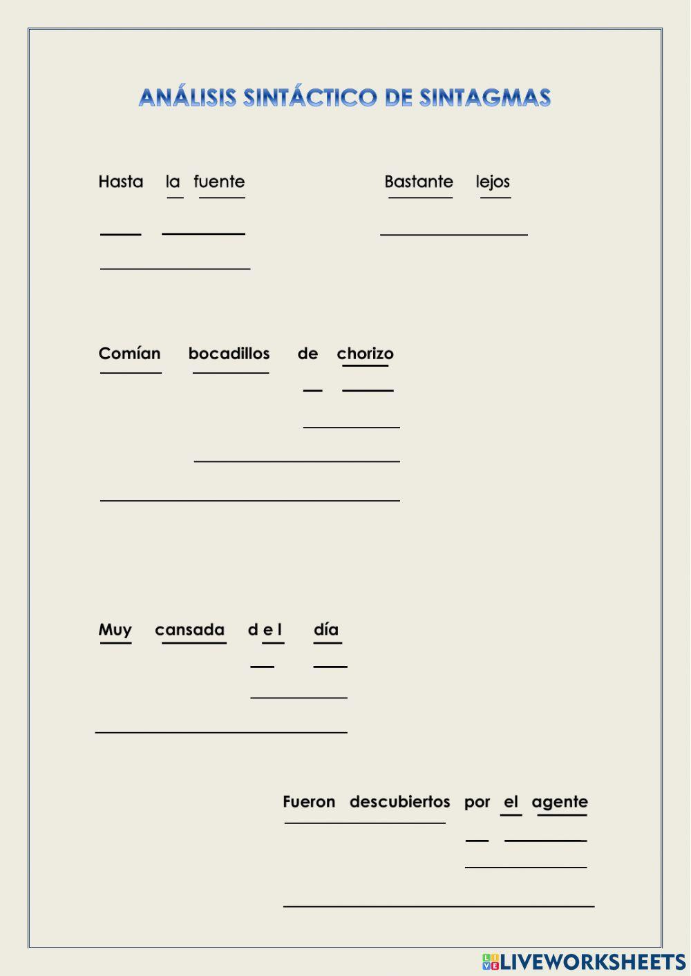 Análisis sintáctico de sintagmas