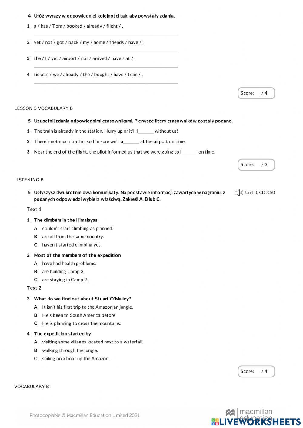 test 7.3a online exercise for | Live Worksheets