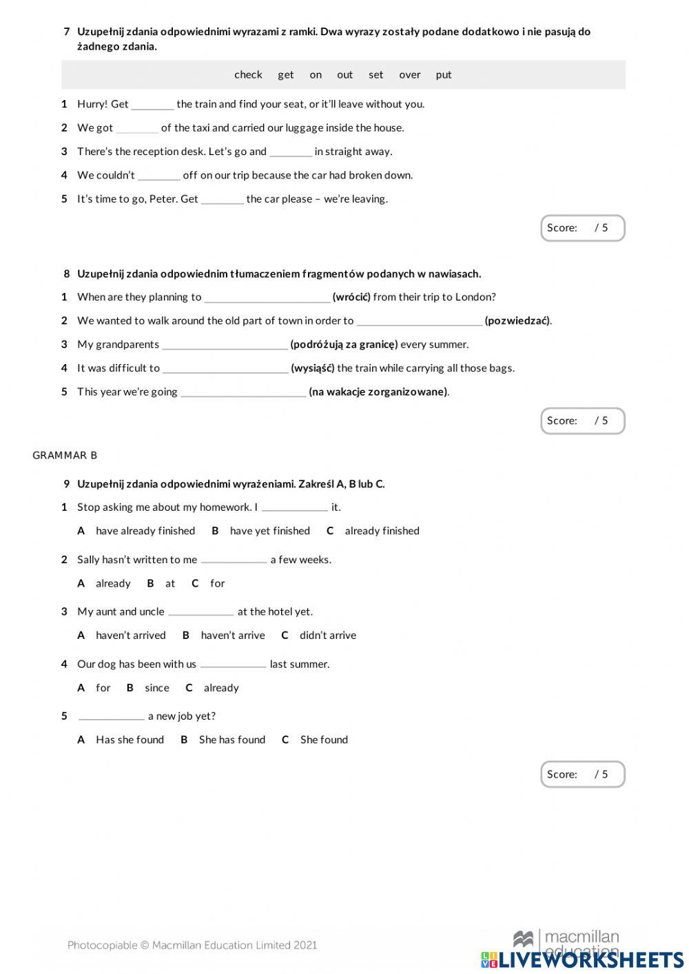 test 7.3a online exercise for | Live Worksheets