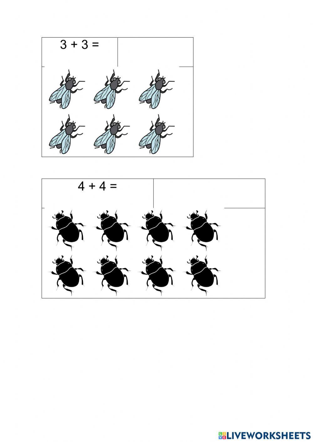 Sumes i restes amb insectes