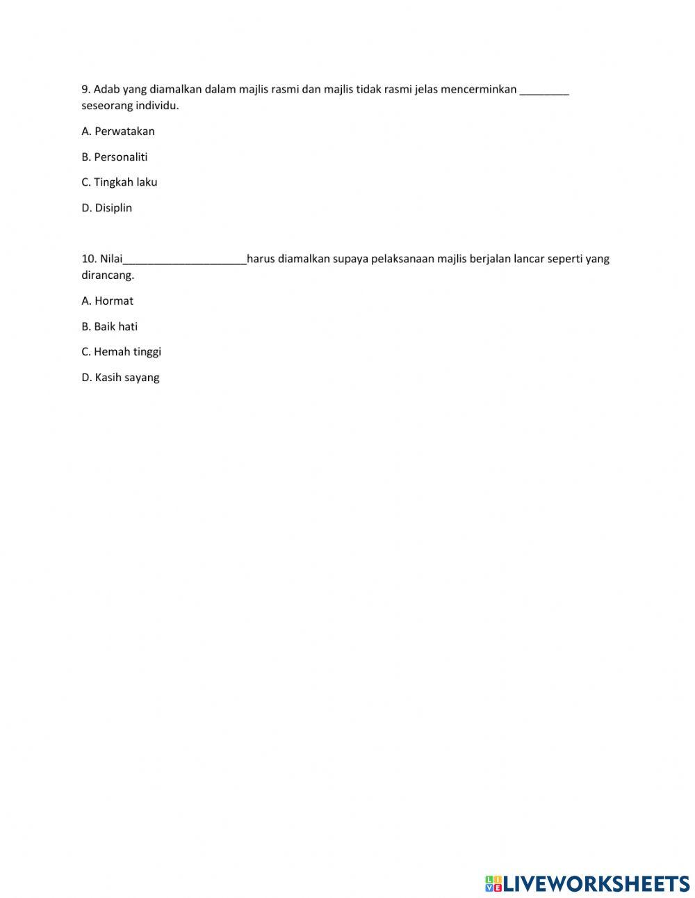 Unit 10 adab cerminan diri