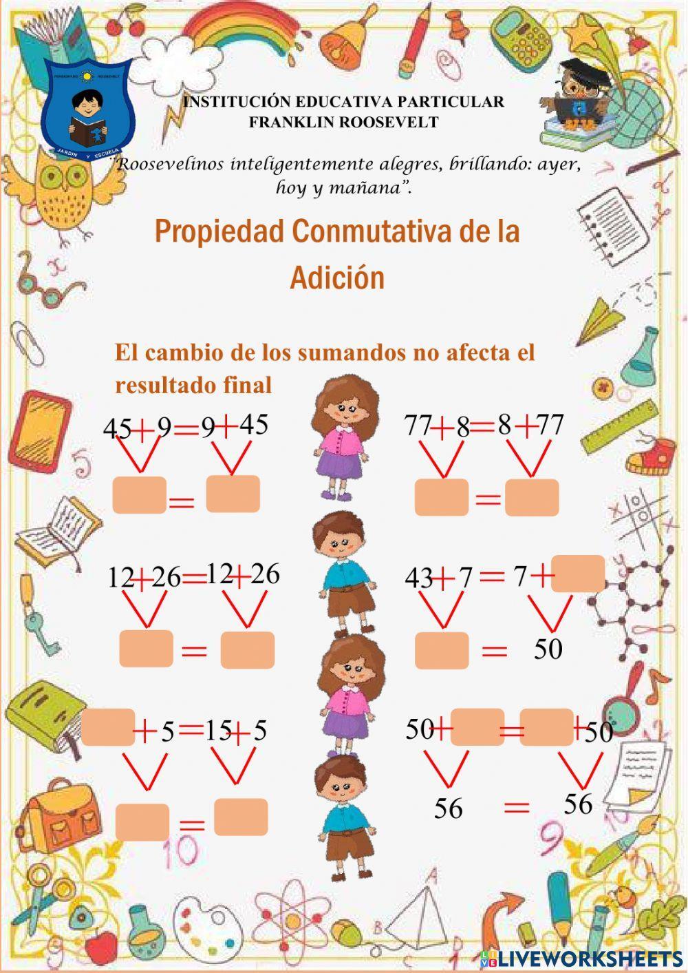 Propiedad Conmutativa de la Adición
