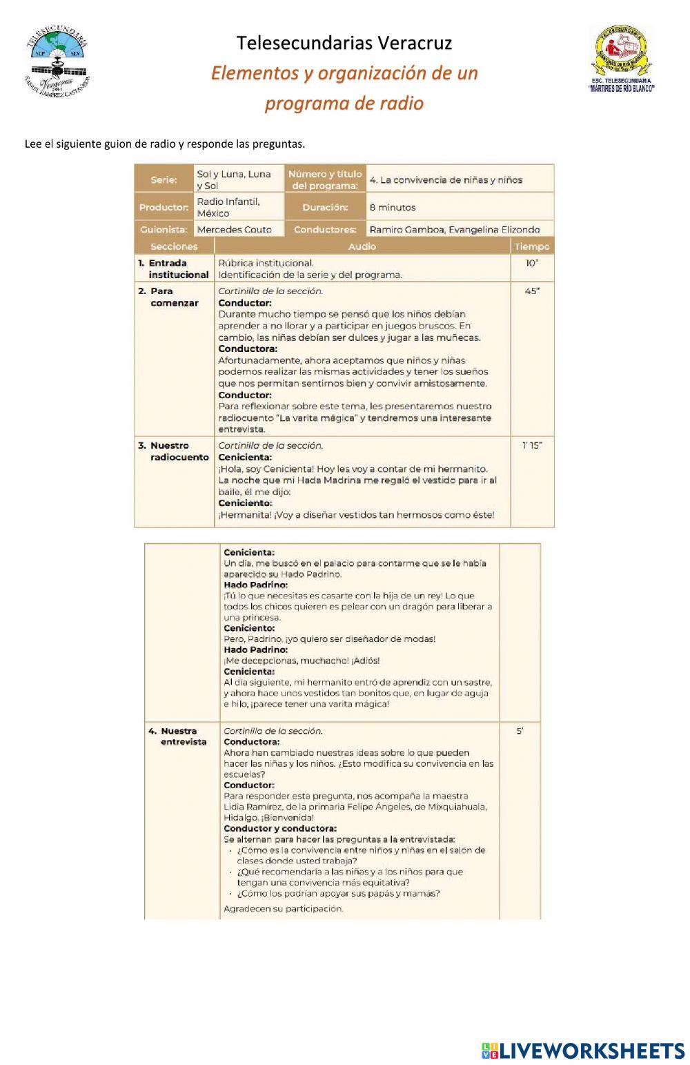 Elementos y organización de guion de radio