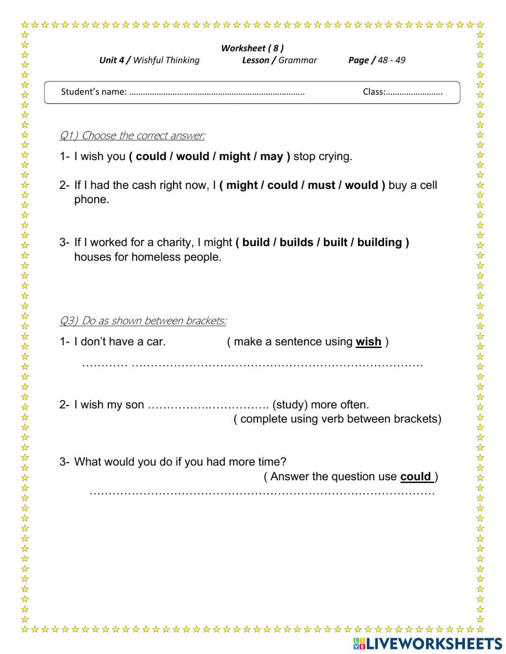 Wishful thinking grammar