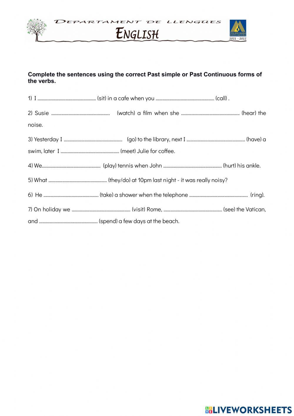 Past simple and past continuous