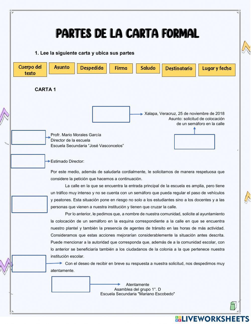 Partes De Una Carta Abc Fichas Partes De Una Carta Abc Fichas