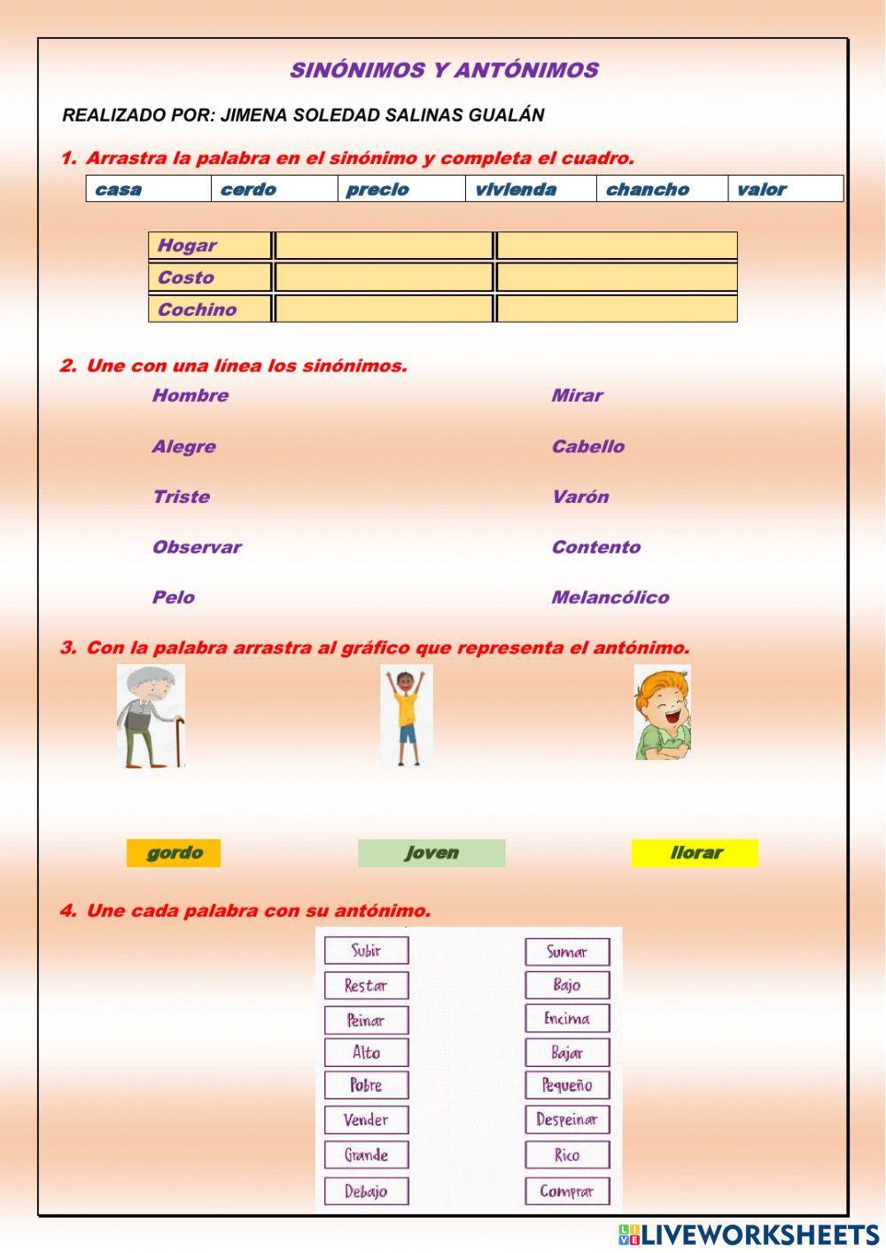 Sinonimos y antonimos