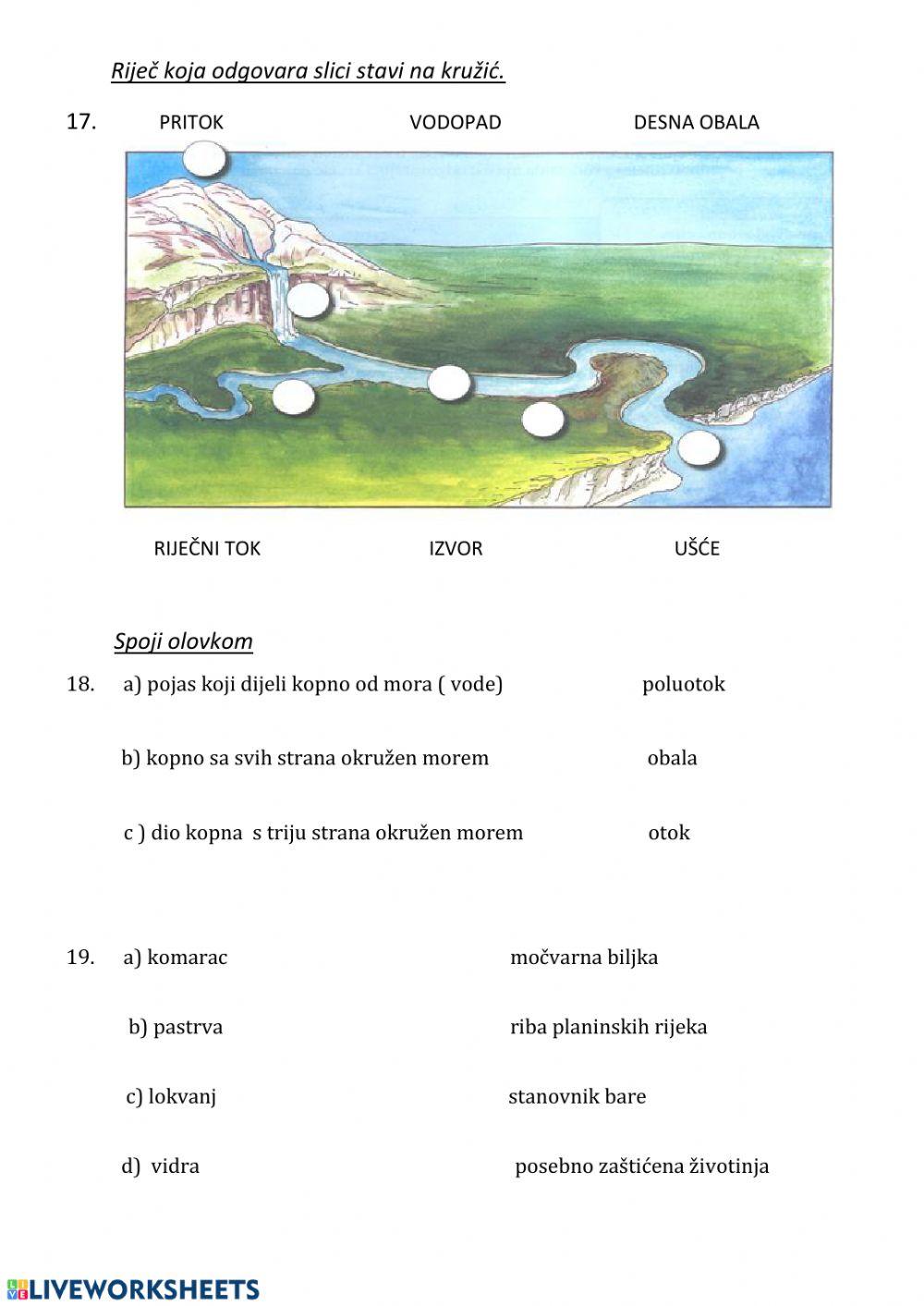 Vode i more u zavičaju provjera