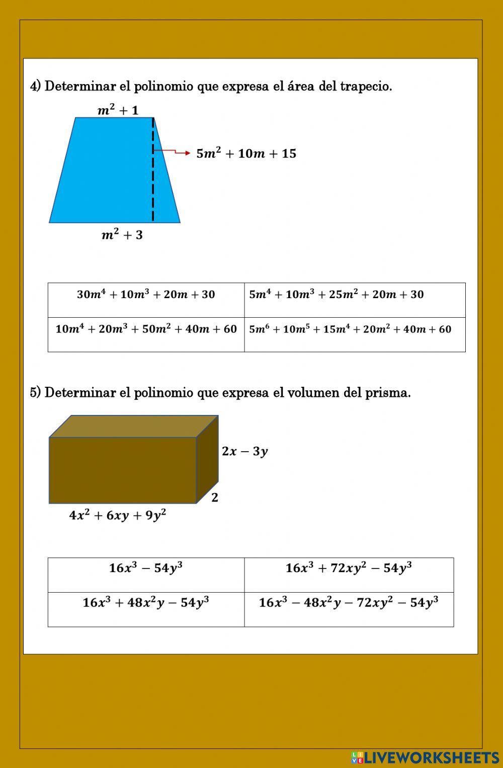 Multiplicación de binomios por trinomios
