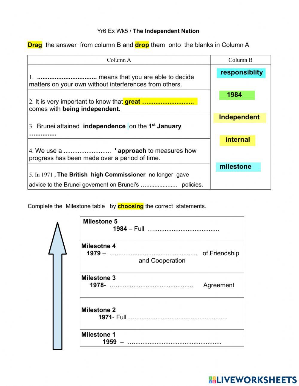 Yr6 Ex Wk5 The Independent Nation