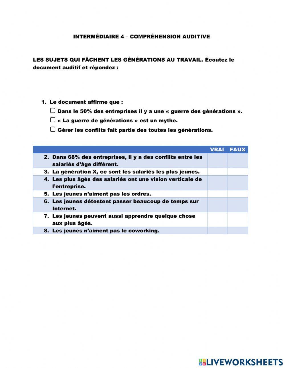 Ce qui fâche les générations au travail.