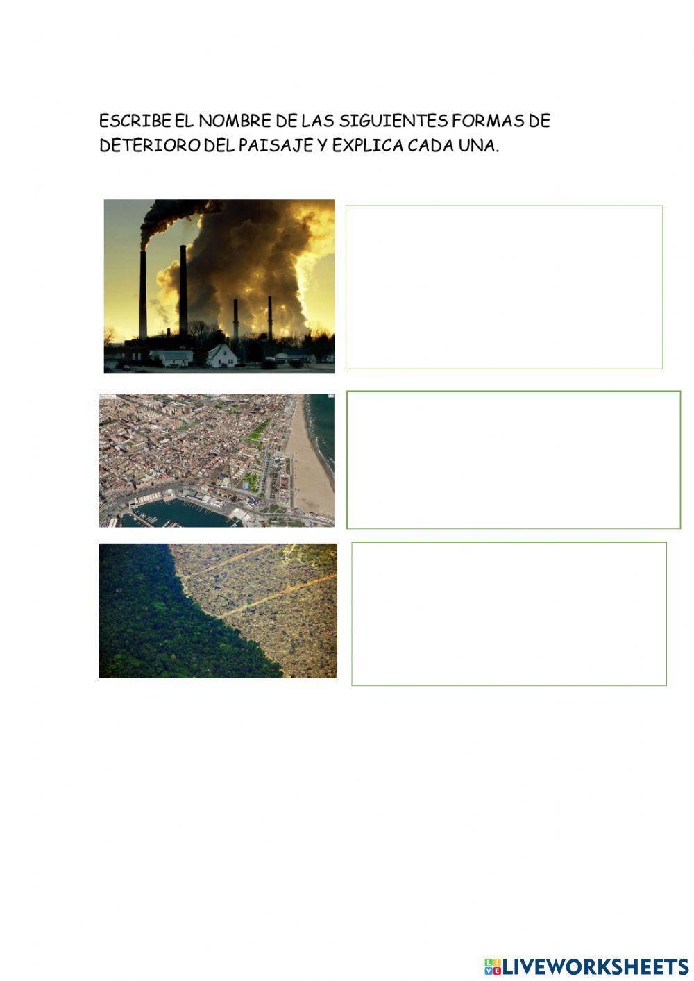 Deterioro de los paisajes