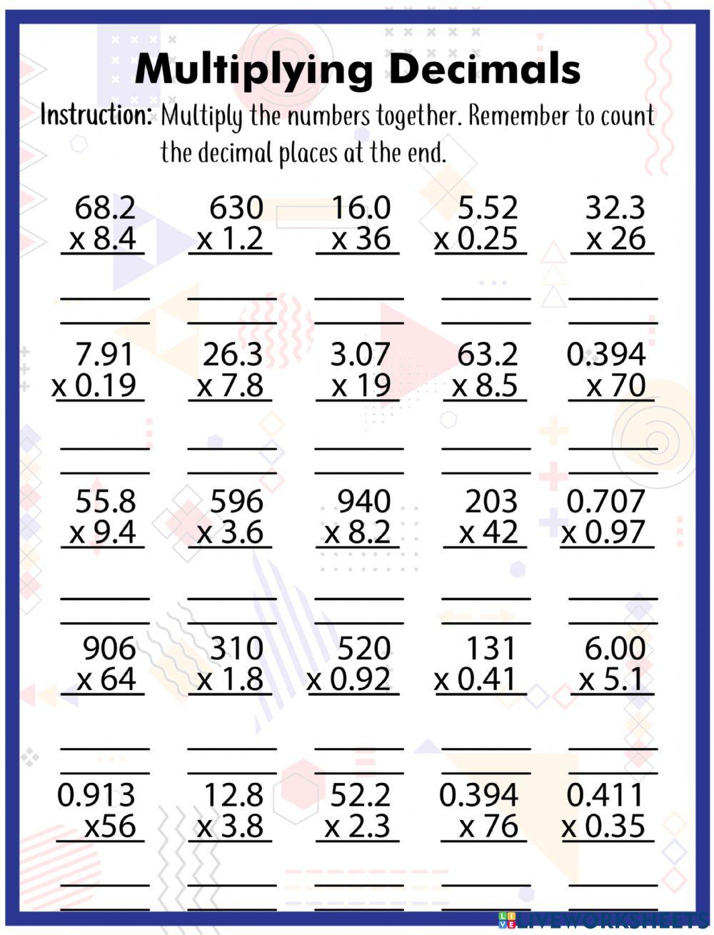 Multiplying Decimals