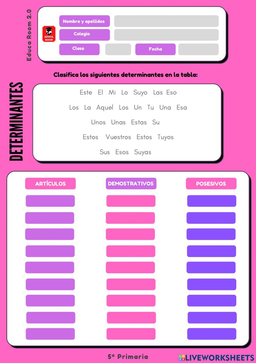 5º ud5 los determinantes lengua