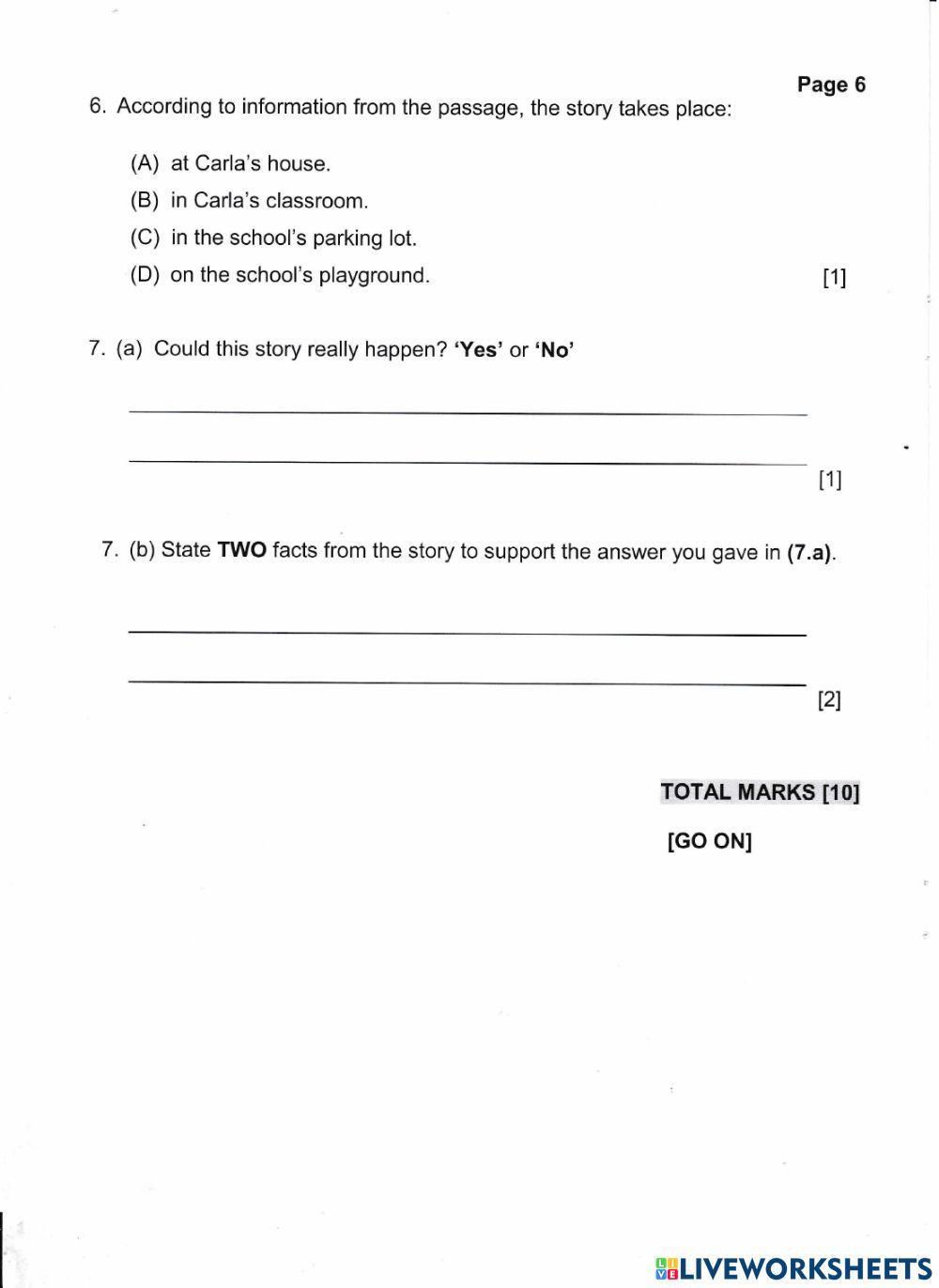 GLAT 3 LANGUAGE ARTS READING COMP 2016 Page 4-6