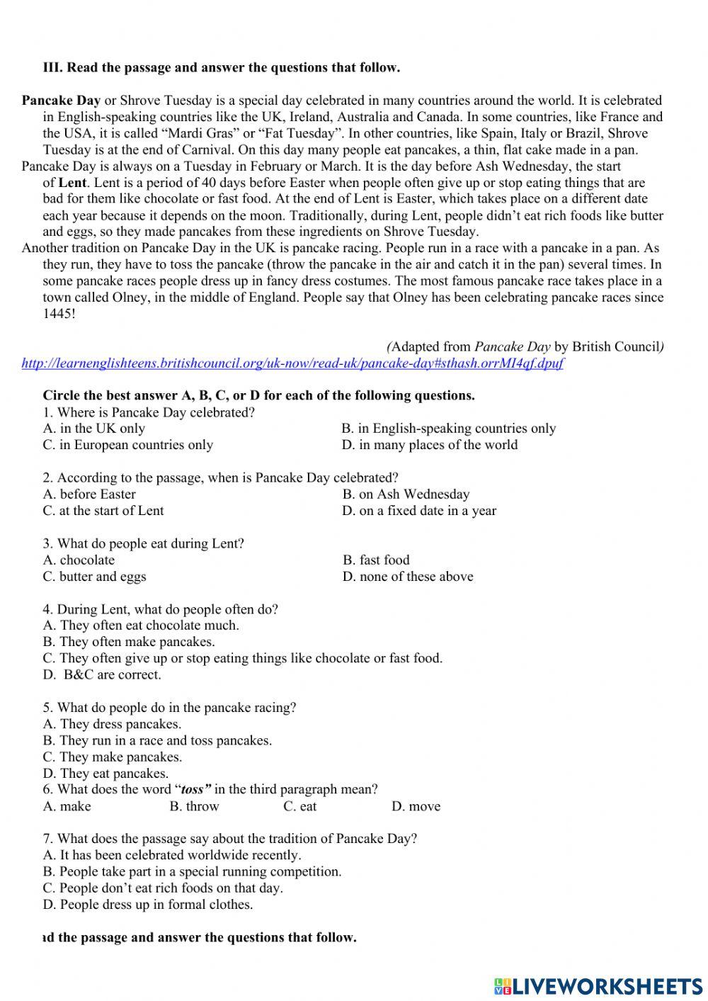 Revision for the second - mid term test ( n04) – grade 10