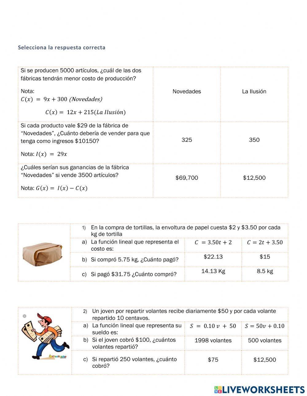 III.4.2.Aplicación de funciones lineales