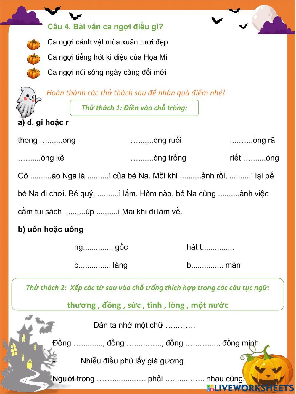 Phiếu bài tập cuối tuần (tuần 8)