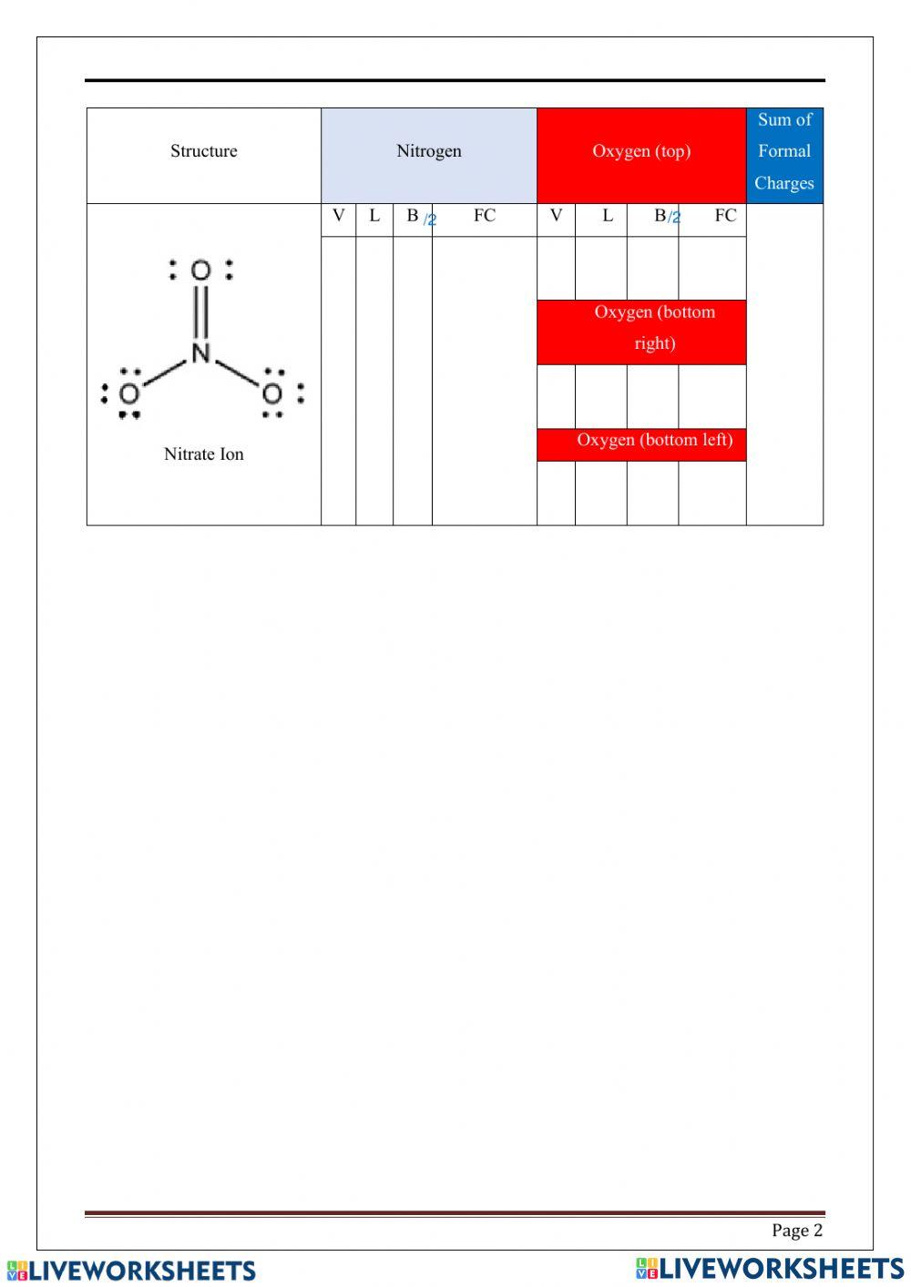 Lewis structure and Formal charges online exercise for | Live Worksheets