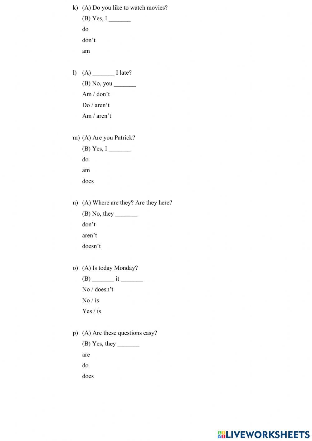 Short Answers Short Answers