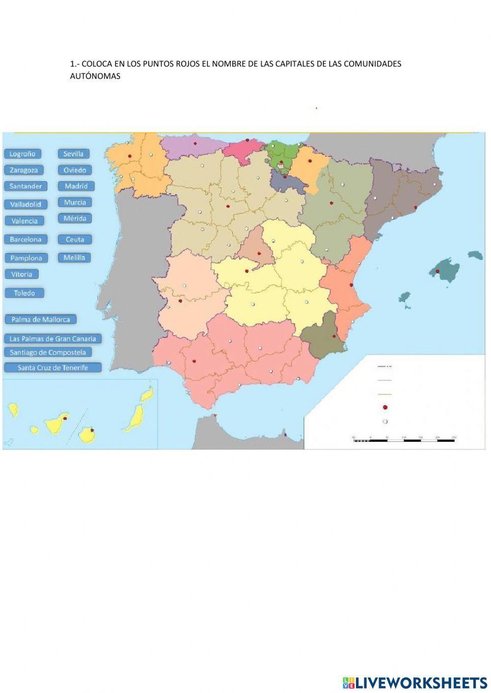 Comunidades autónomas y capitales