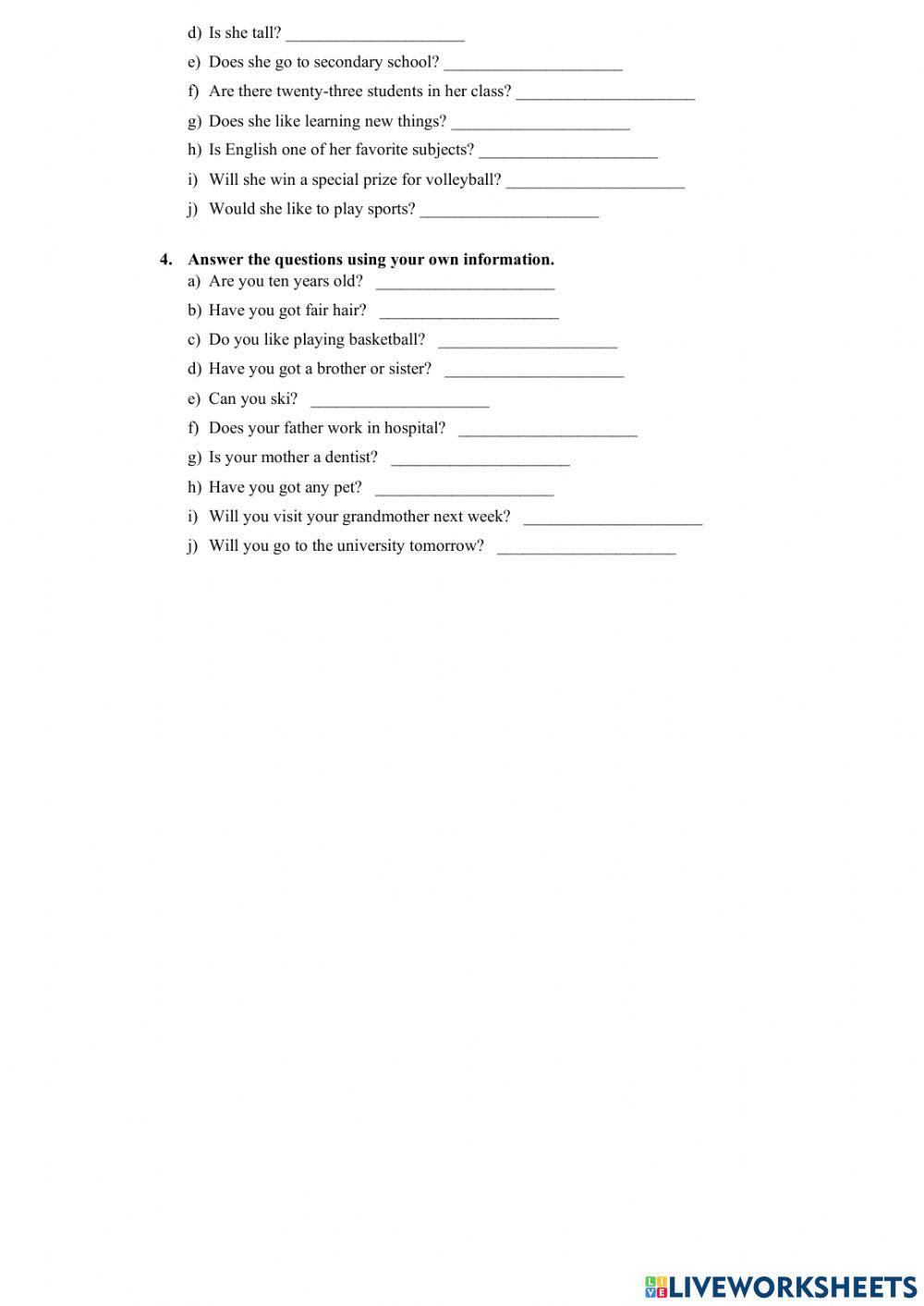 Short Answers Short Answers