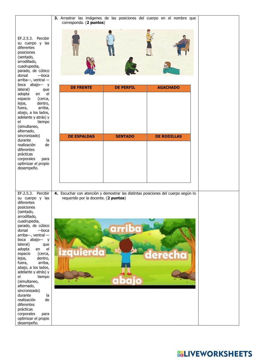 Evaluación de Educación Física del Segundo Parcial del Segundo Quimestre