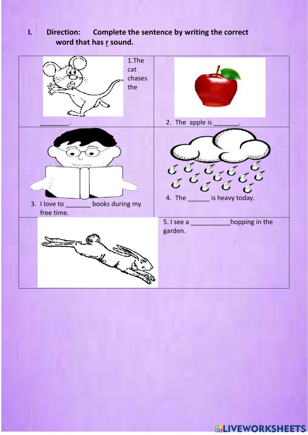 Pronouncing words with r sound Using Adjectives