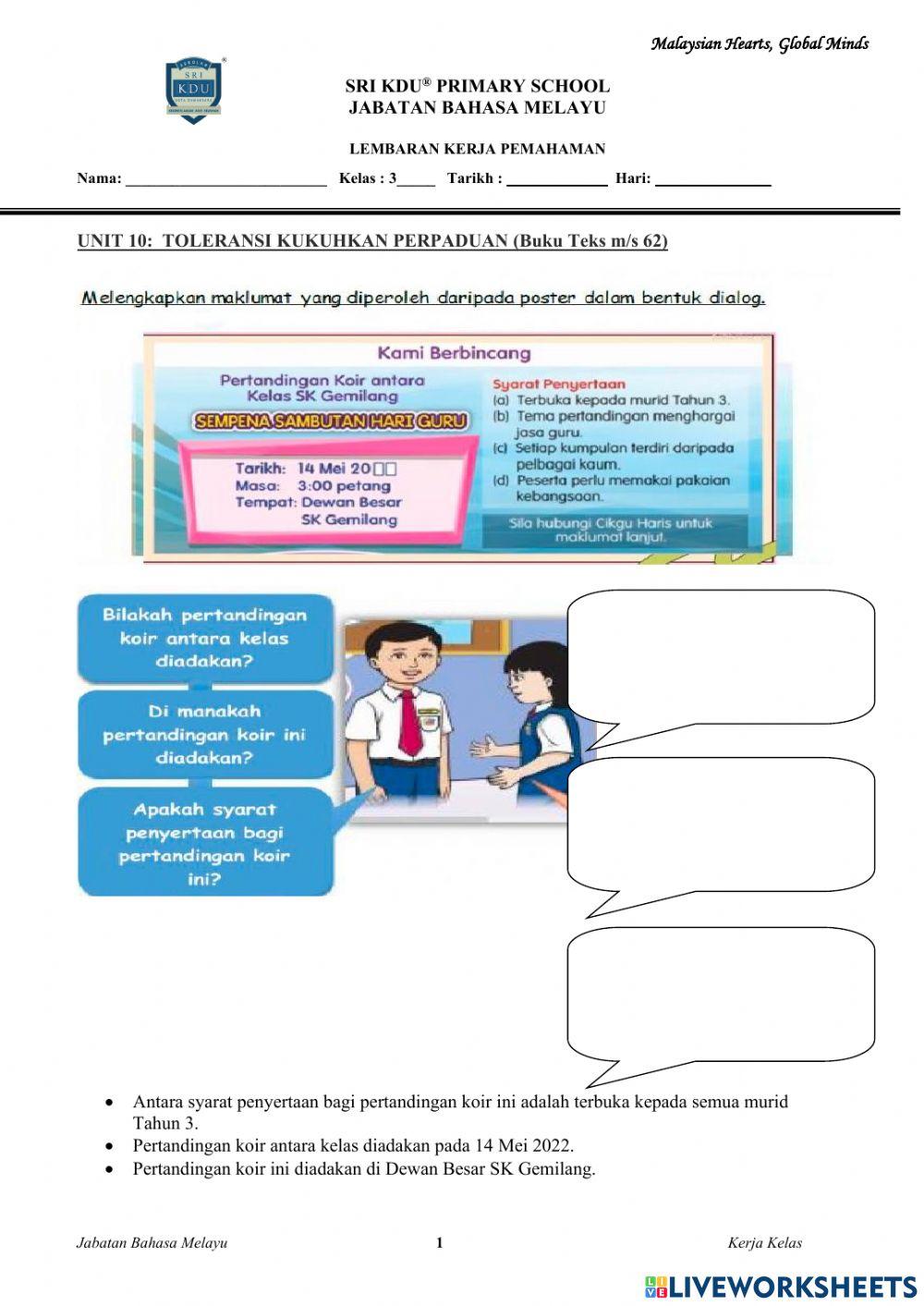 Bahasa Melayu Tahun 3