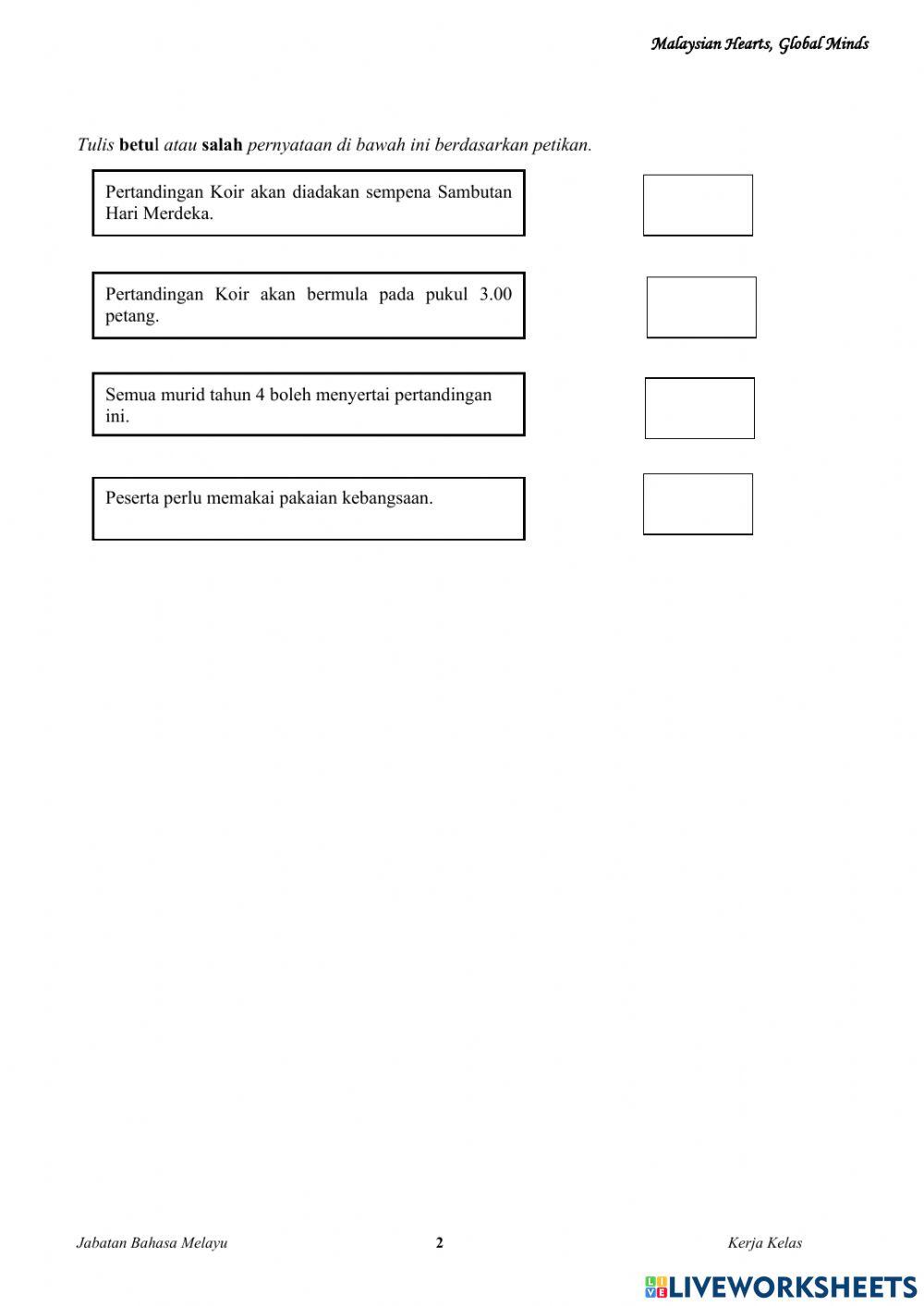 Bahasa Melayu Tahun 3