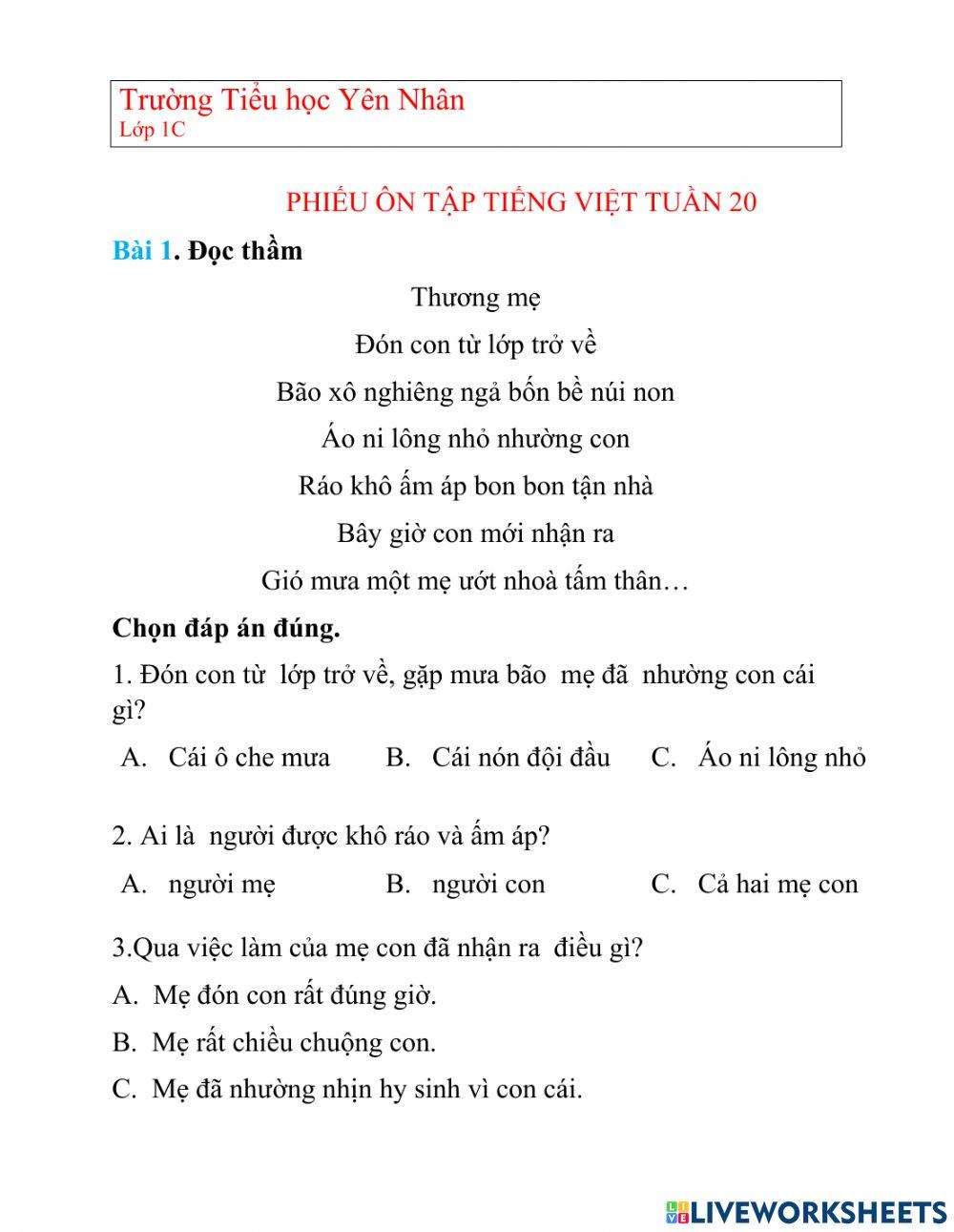 Tuần 20