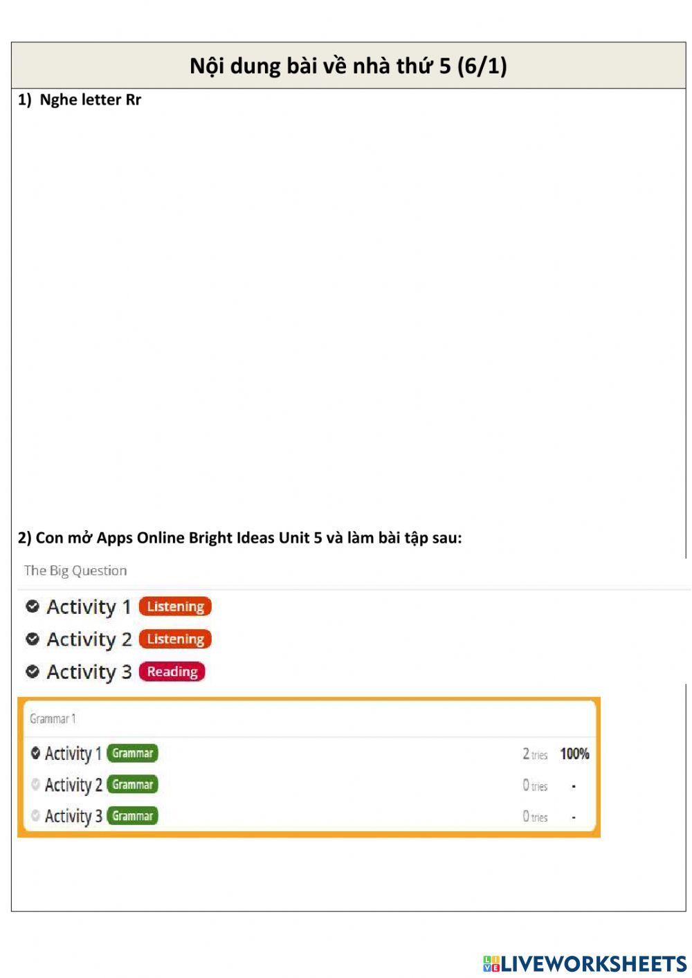 Week 1, January Unit 5