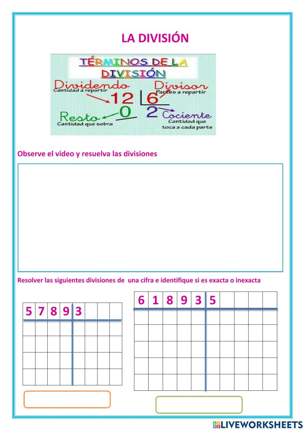 La división de números naturales