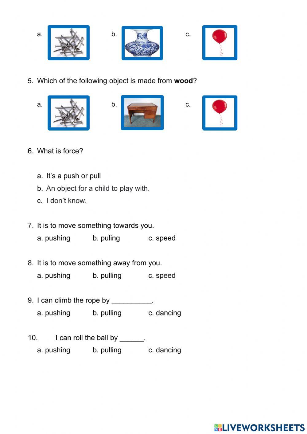 Science Worksheet