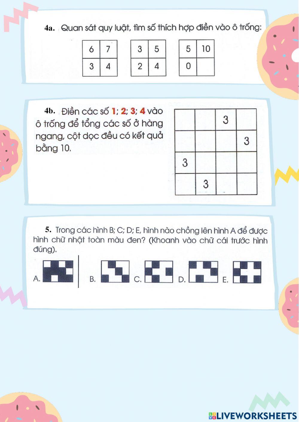 Phiếu bổ trợ nâng cao số 1